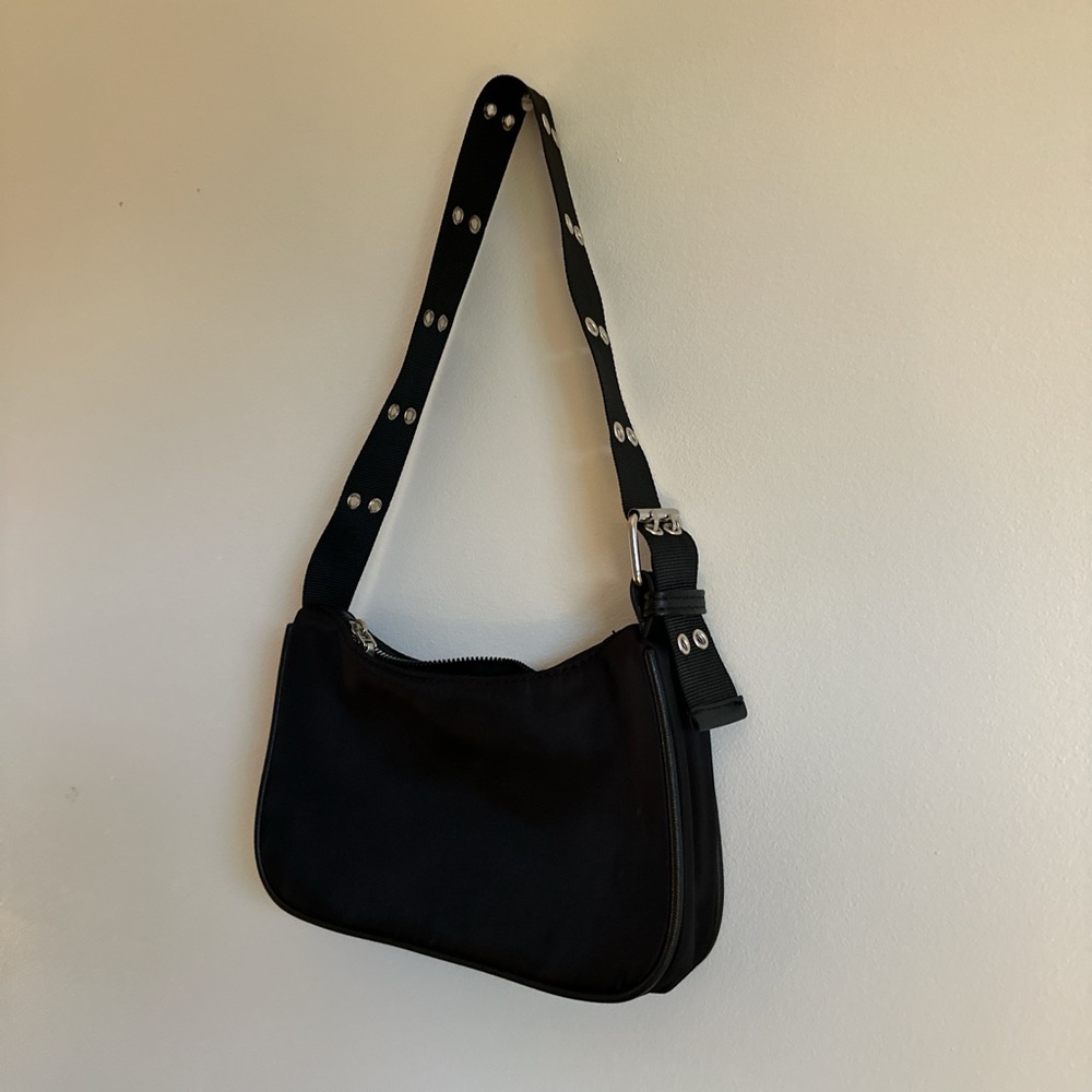 y2k Nylon Black Shoulder Bag